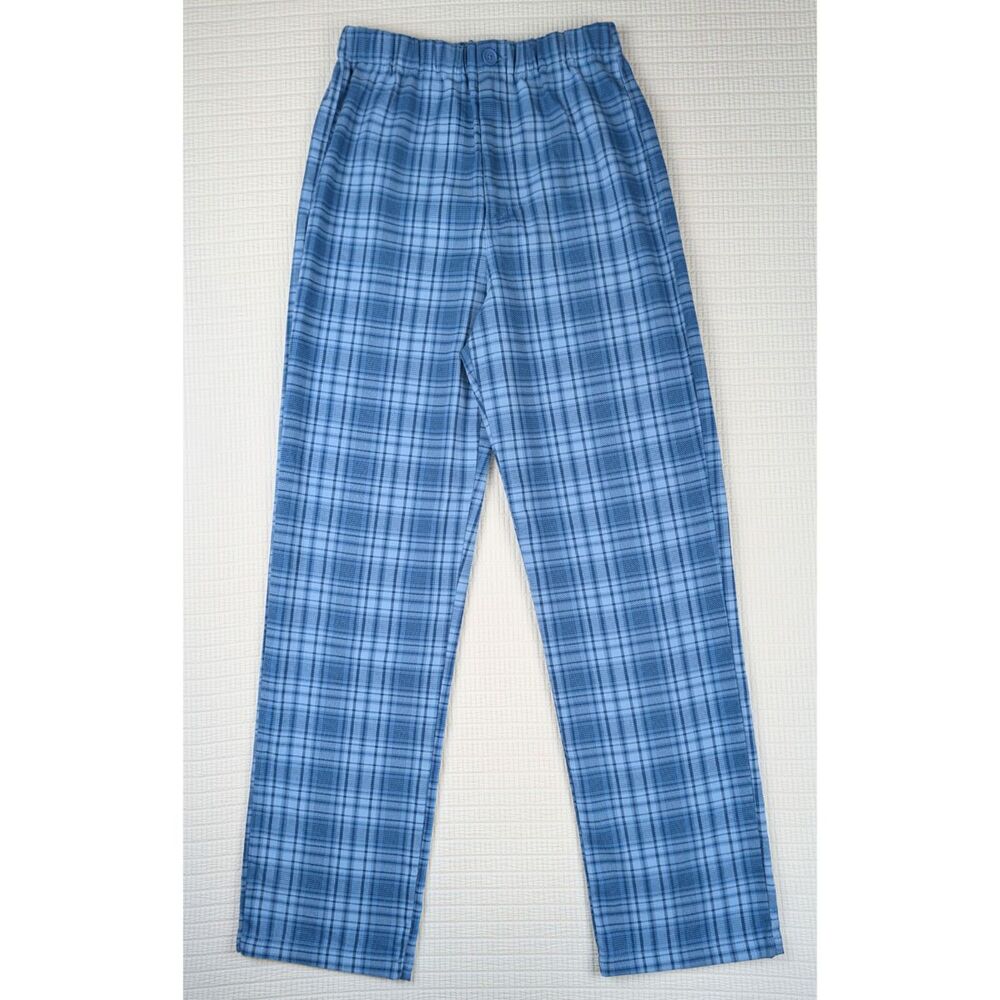 Brandy Melville Womens Blue Plaid Flannel Pants Small 24x29 Elastic Waist Lounge